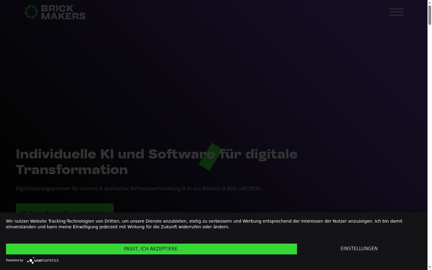 Screenshot του banner συγκατάθεσης που εμφανίστηκε πριν από οποιαδήποτε αλληλεπίδραση