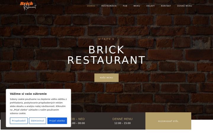 Screenshot of brickrestaurant.sk