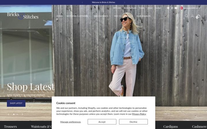 Screenshot of bricksandstitches.com