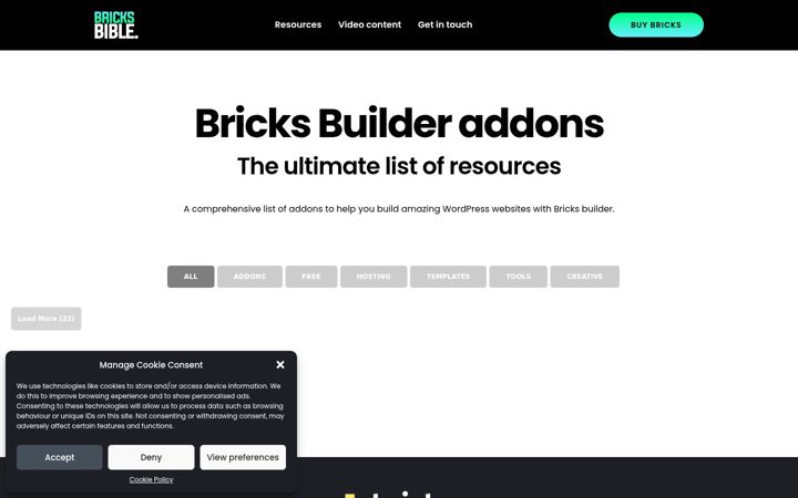 Screenshot of bricksbible.com