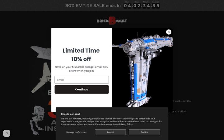 Screenshot of brickvault.toys
