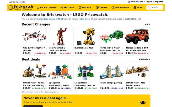 Screenshot of brickwatch.net