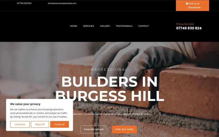 Screenshot of brickwisesussex.co.uk