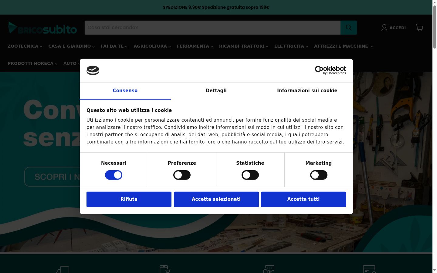 Snímka obrazovky banera súhlasu zobrazeného pred akoukoľvek interakciou