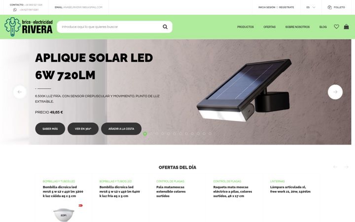 Screenshot of bricoelectricidadrivera.com