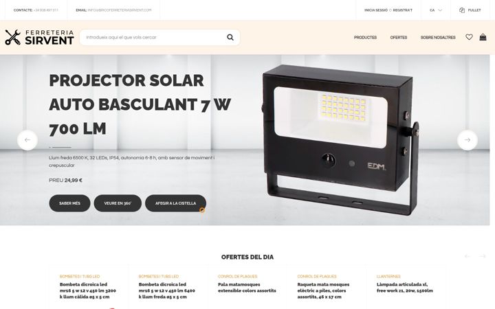 Zrzut ekranu bricoferreteriasirvent.com
