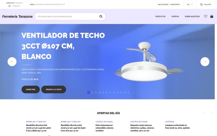 Zrzut ekranu bricoferreteriatarazona.com