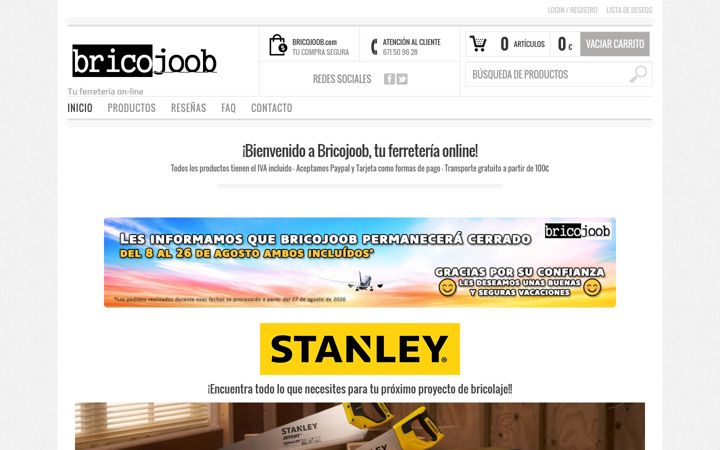 Screenshot of bricojoob.com