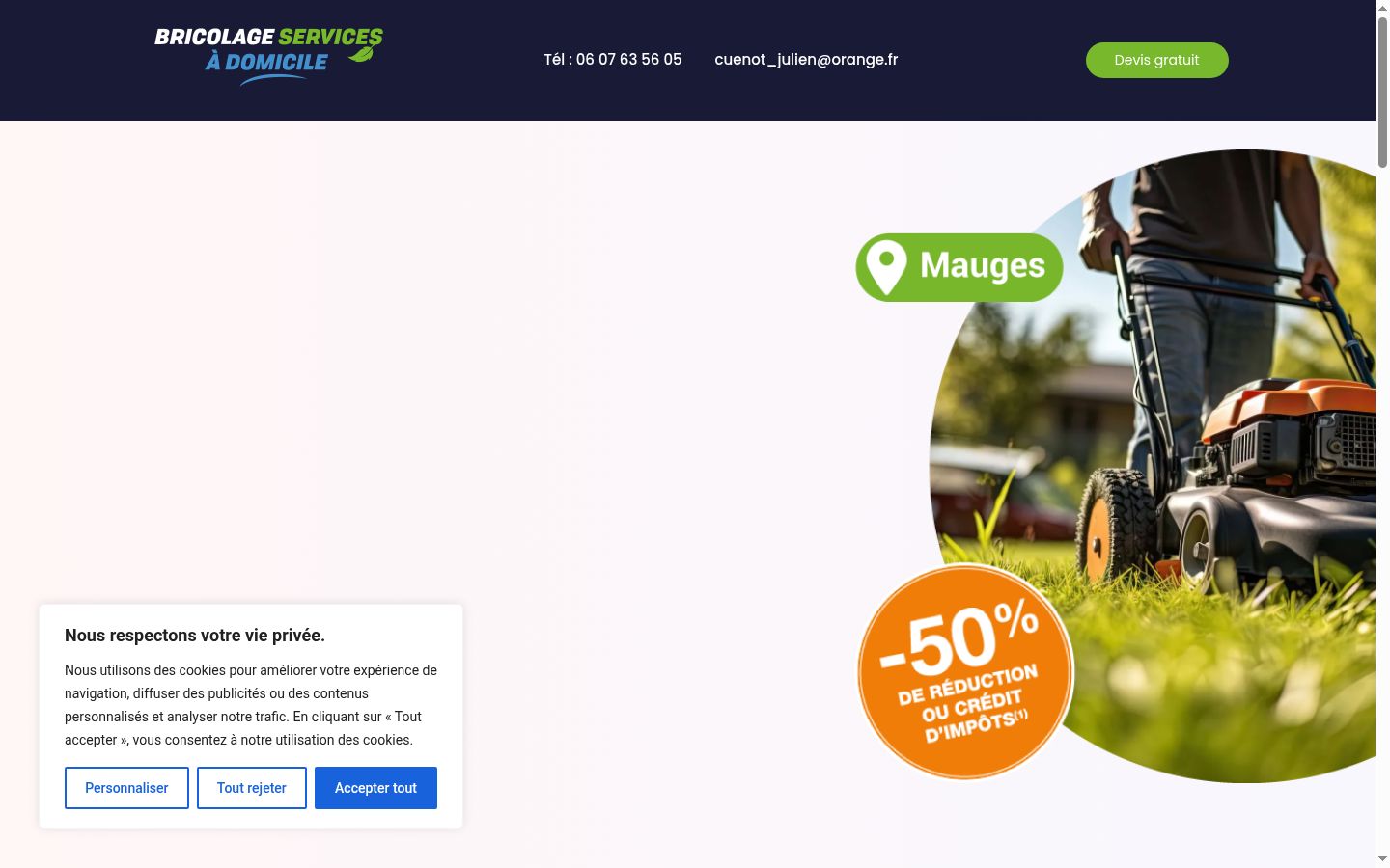 Screenshot of the consent banner shown before any interaction