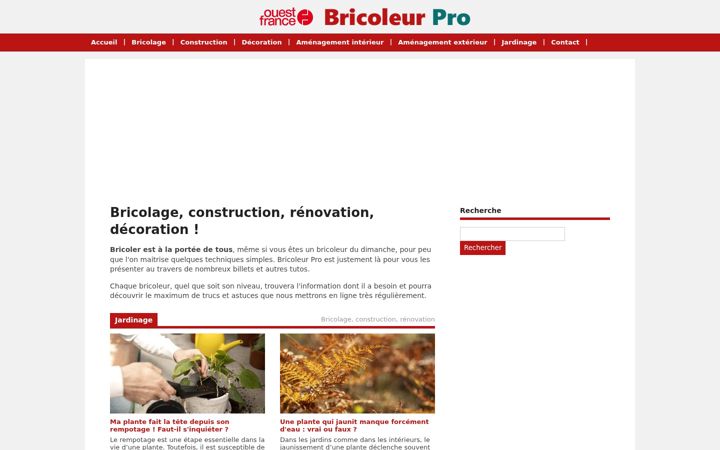 Screenshot of bricoleurpro.ouest-france.fr