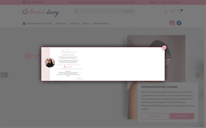 Screenshot of bridaldiaryshop.gr