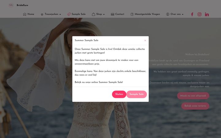 Screenshot of bridallure.nl