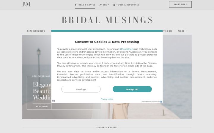 Screenshot of bridalmusings.com
