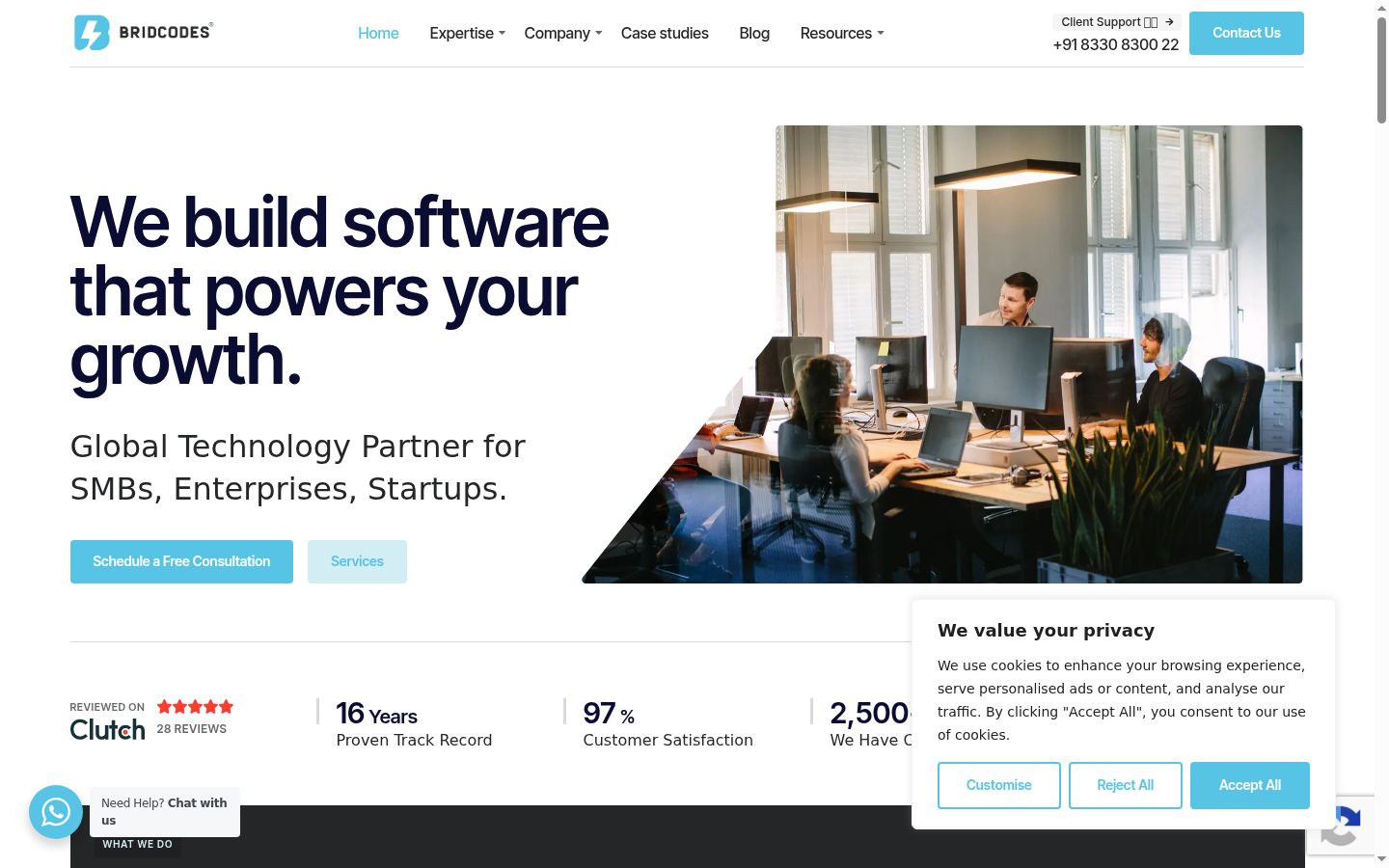 Screenshot of the consent banner shown before any interaction