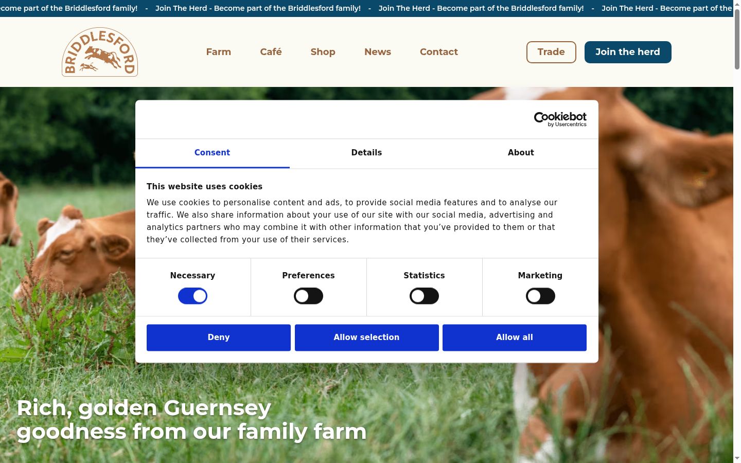 Screenshot tal-banner tal-kunsens muri qabel kwalunkwe interazzjoni