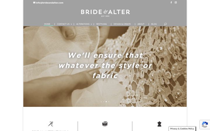 Screenshot of brideandalter.com