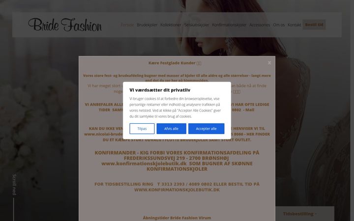 Screenshot of bridefashion.dk