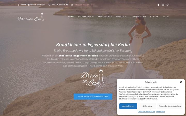 Ekraanipilt saidist brideinlove.de