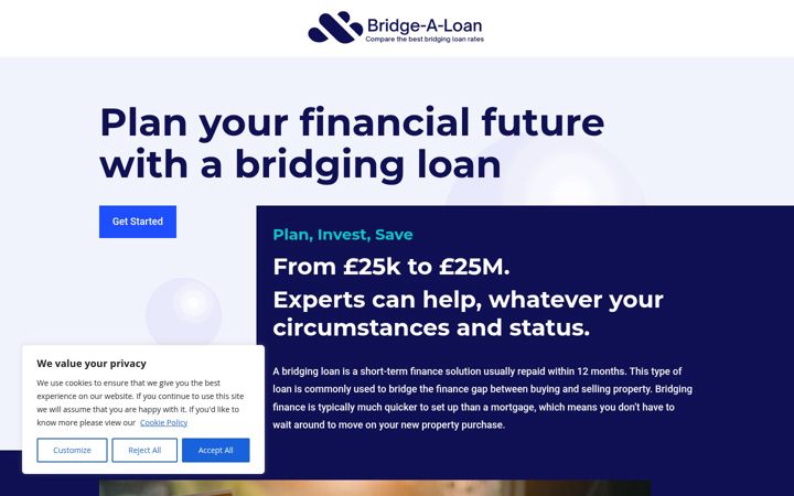 Screenshot ta' bridge-a-loan.co.uk