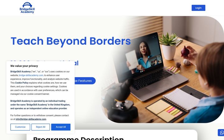 Screenshot of bridge-skill-academy.com