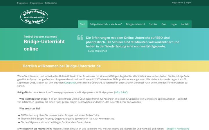 Ekraanipilt saidist bridge-unterricht.de