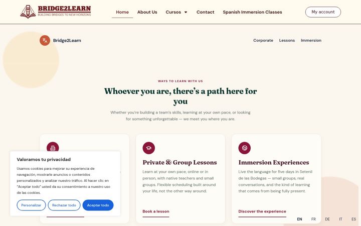 Screenshot of bridge2learnit.com