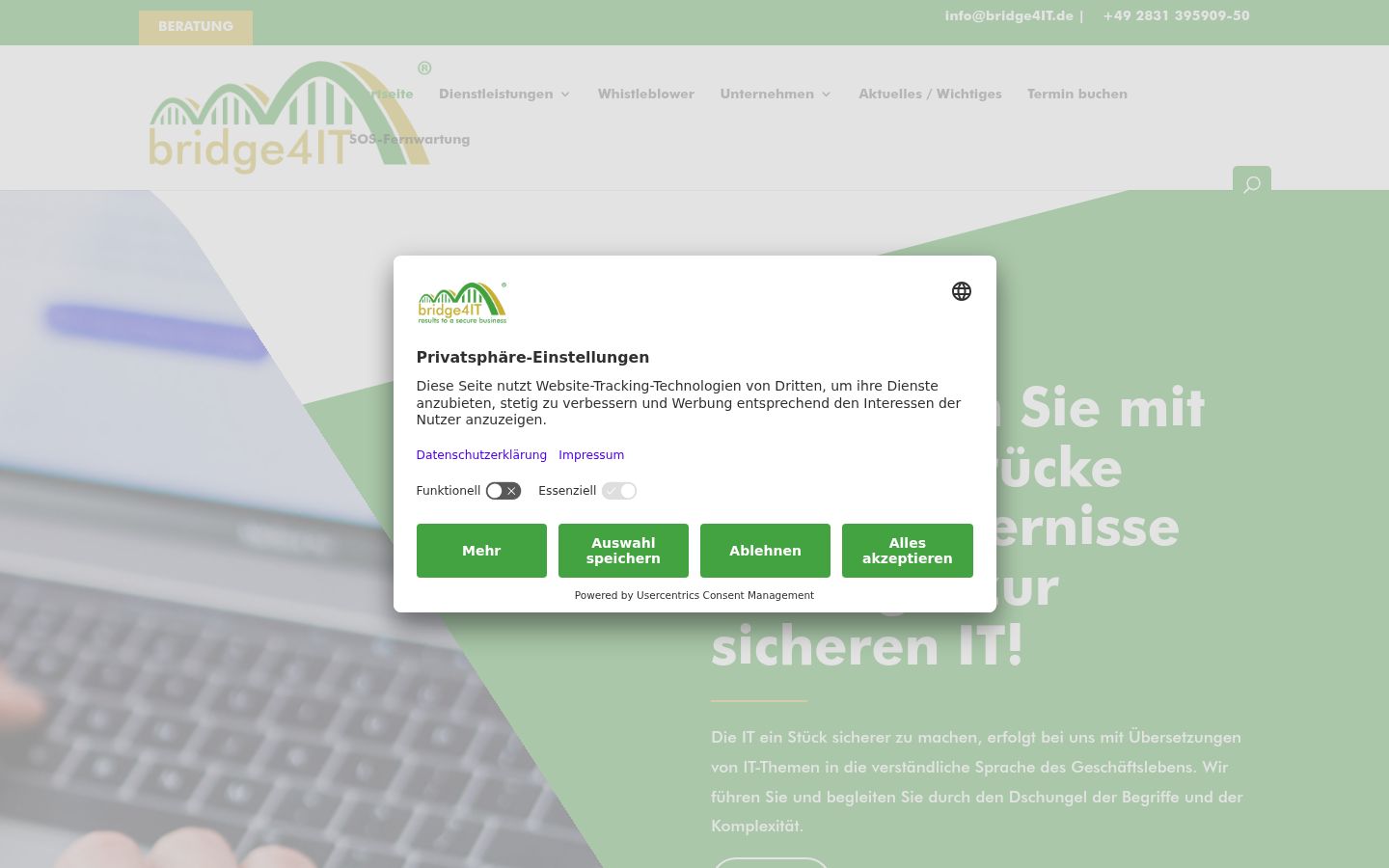 Screenshot van de toestemmingsbanner zoals getoond vóór enige interactie