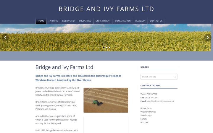 Screenshot of bridgeandivyfarms.co.uk