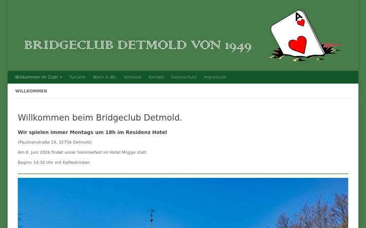 Ekraanipilt saidist bridgeclub-detmold.de
