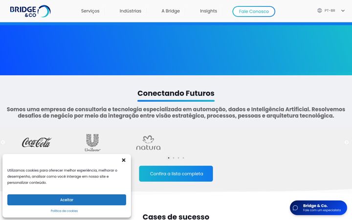 Kuvakaappaus sivustosta bridgeconsulting.com.br