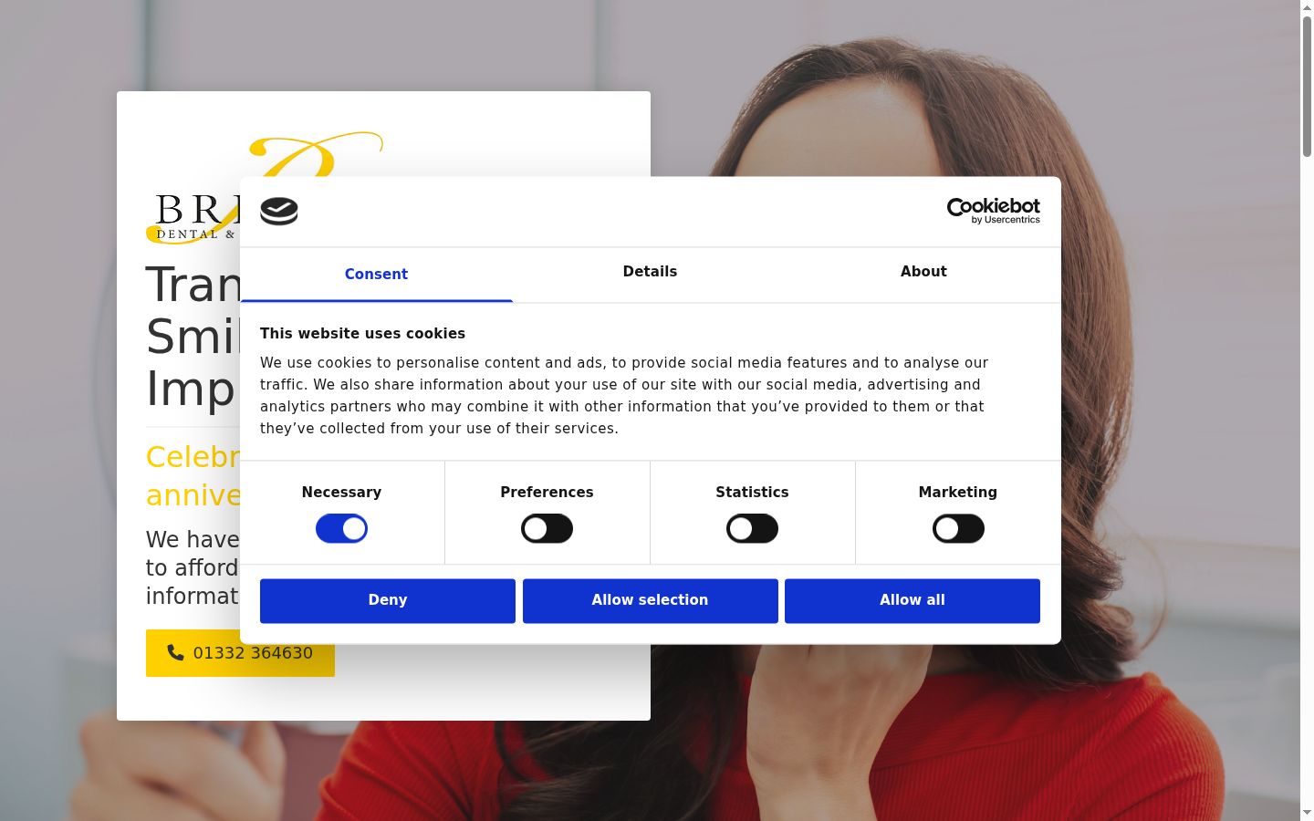 Capture d'écran de la bannière de consentement affichée avant toute interaction