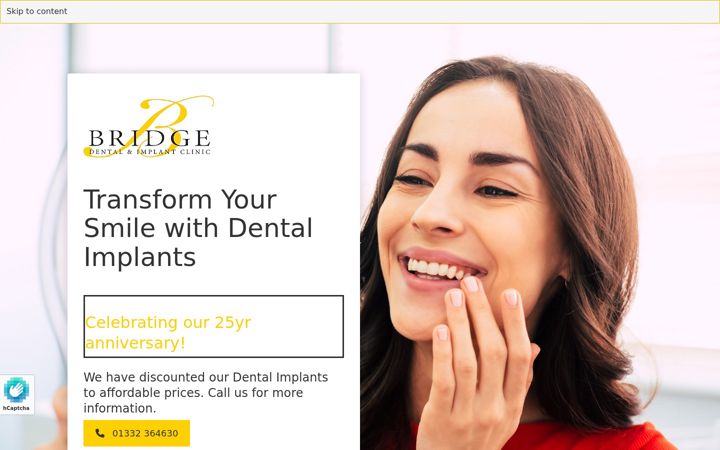 Screenshot of bridgedentalderby.co.uk