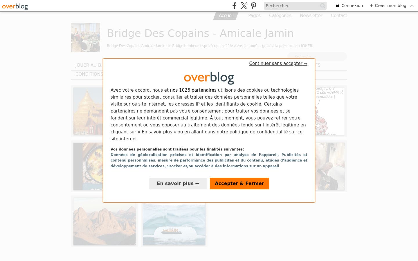 Capture d'écran de la bannière de consentement affichée avant toute interaction