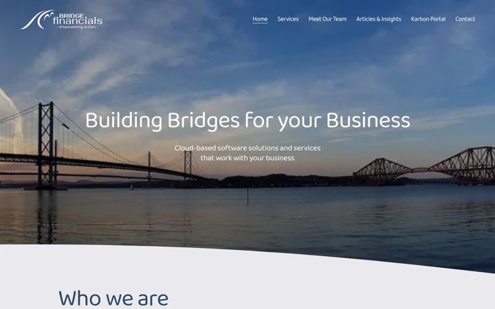 Screenshot ta' bridgefinancials.co.uk