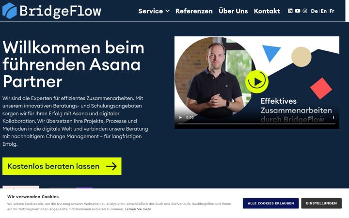 Ekraanipilt saidist bridgeflow.de
