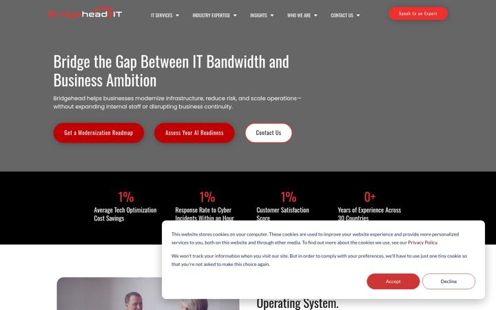 Screenshot of bridgeheadit.com