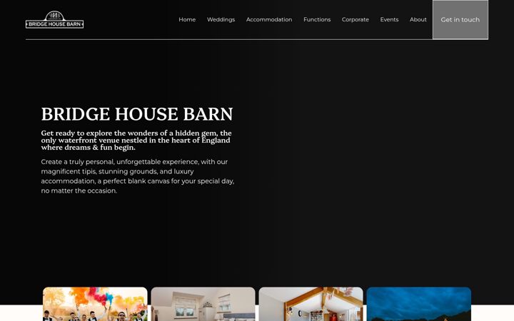 Screenshot of bridgehousebarn.co.uk