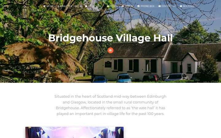 Screenshot of bridgehousevillagehall.co.uk