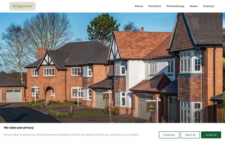 Screenshot of bridgemere-group.co.uk