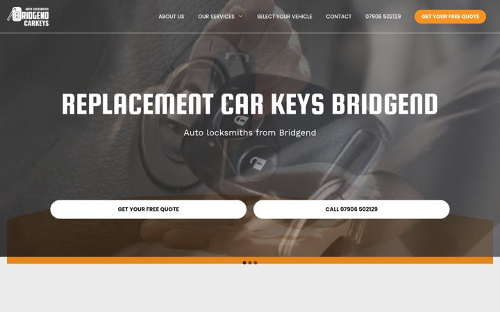 Screenshot ta' bridgendcarkeys.co.uk