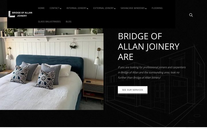 Screenshot ta' bridgeofallanjoinery.co.uk