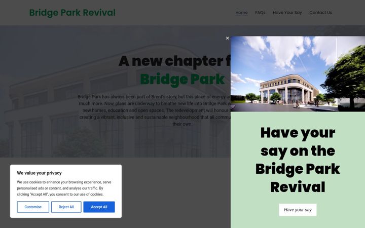 Screenshot of bridgeparkrevival.co.uk