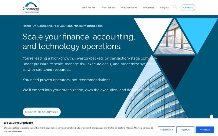 Screenshot of bridgepointconsulting.com