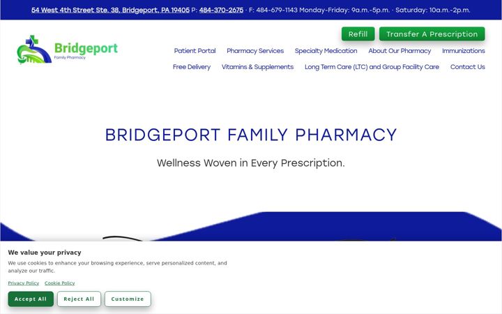 Screenshot of bridgeportrx.com