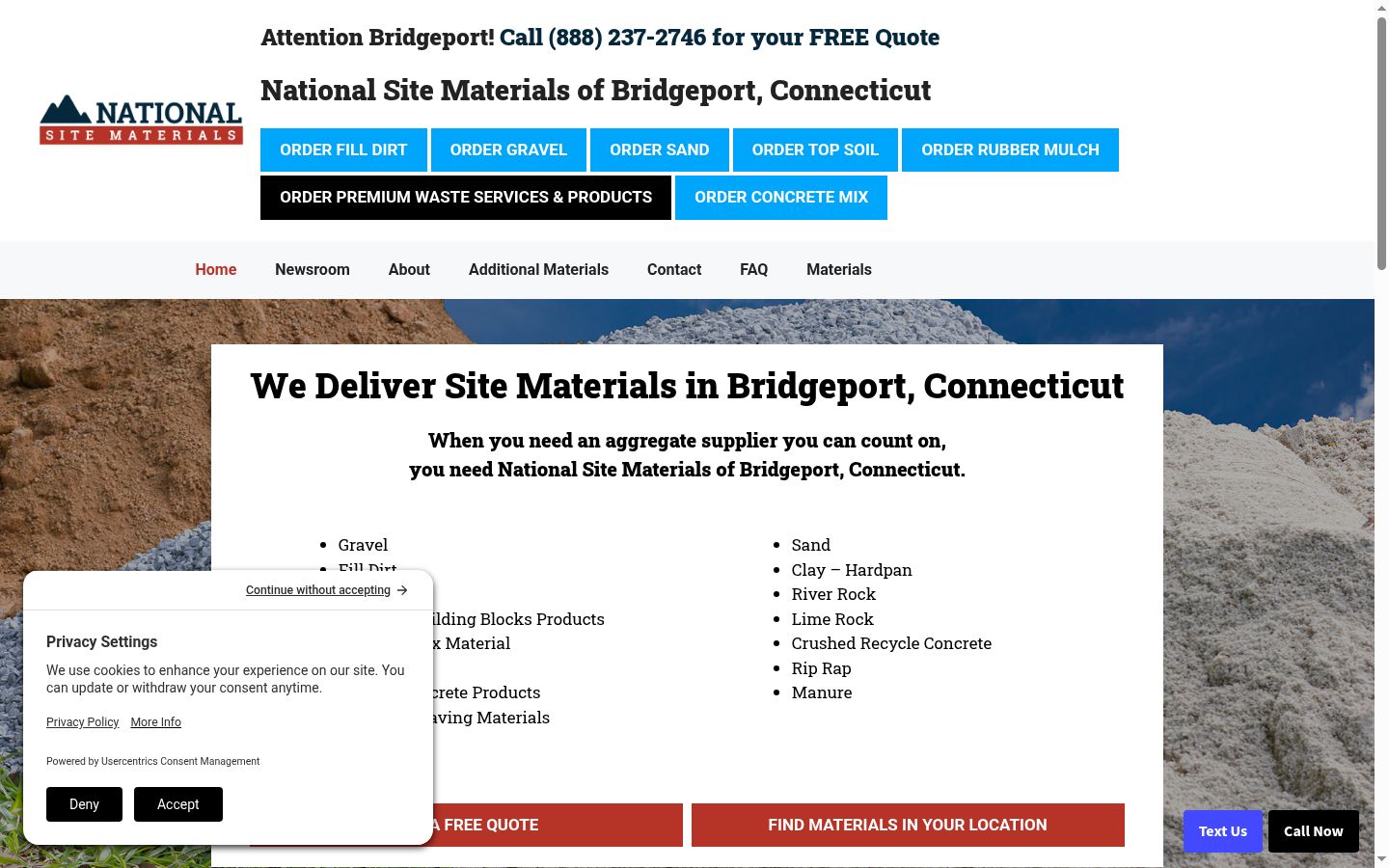 Screenshot of the consent banner shown before any interaction
