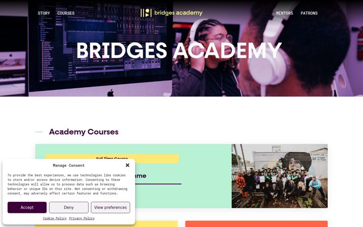 Captura de ecrã de bridges-academy.org