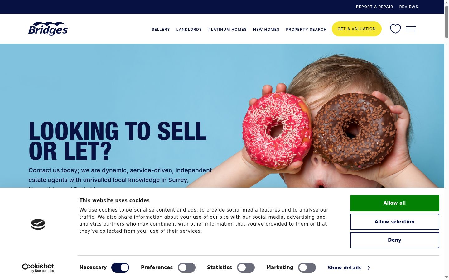 Screenshot of the consent banner shown before any interaction
