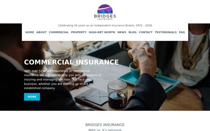 Screenshot of bridges.insure