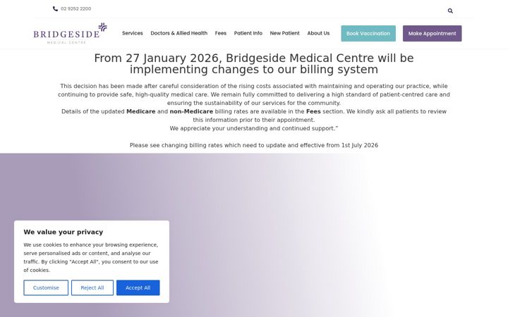 Skærmbillede af bridgesidemedicalcentre.com.au