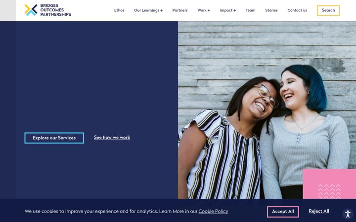 Screenshot of bridgesoutcomespartnerships.org